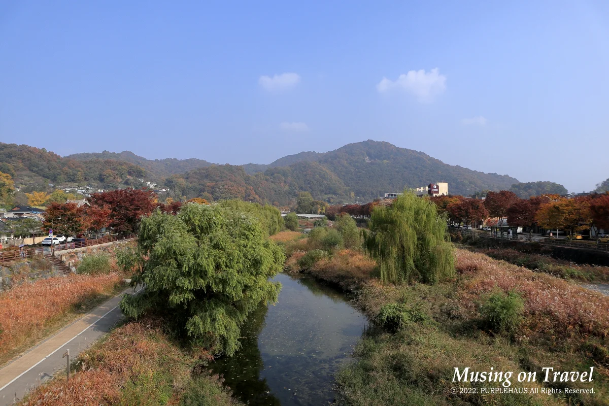 남천교 청연루에서 바라보는 가을의 전주천